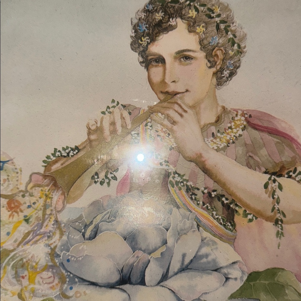 Art Nouveau watercolor painting of a figure playing a horn. - Picture 2 of 11
